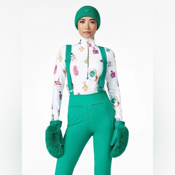 GOLDBERGH WOMEN'S HIGH END SALOPETTE SKI PANTS BIB ICE GREEN TEAL US 6 NWT - Picture 2 of 10